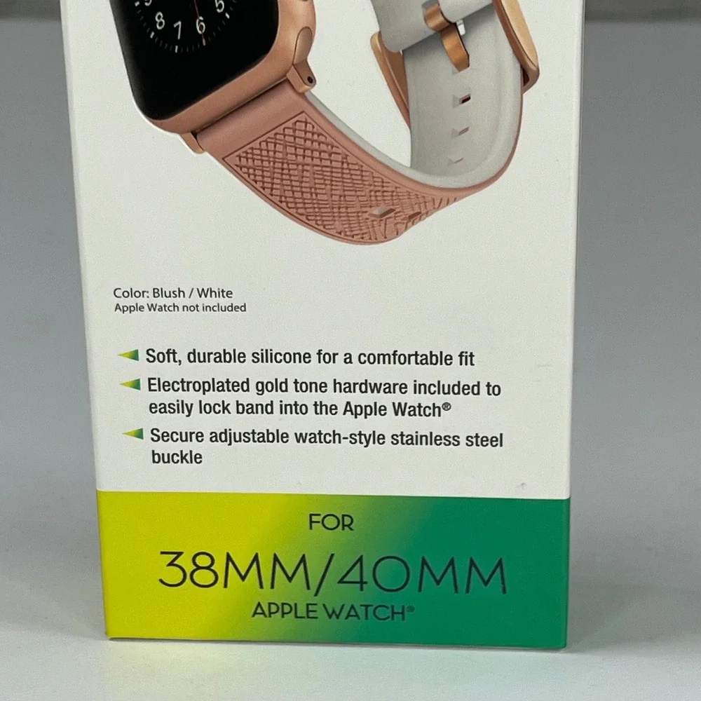 WITHit Color Pop Apple Watch Band 38mm 40mm Blush White Silicone NBN21WA017 NEW